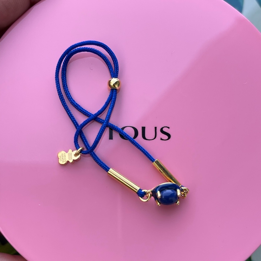 Tous Royal Blue Bracelet with Gold Details